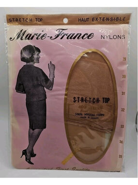 Vintage Nylons Pantyhose Marie France Stretch Top 400 Needle Size 9 1/2 Canada